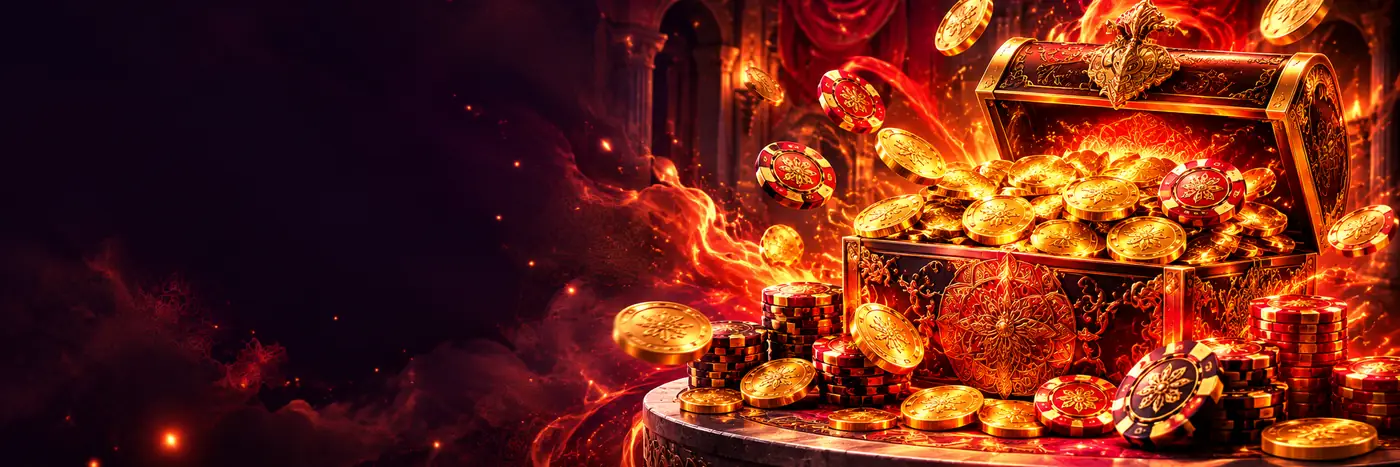 Fireball mobilos játék – lángoló kincsesláda, illusztráció